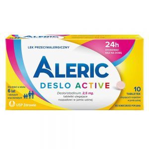 Aleric deslo active 2,5 mg na alergię i katar sienny dla dzieci x 10 tabl ulegających rozpadowi w jamie ustnej