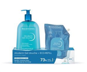 Bioderma Atoderm promocyjny zestaw - żel pod prysznic i do kąpieli 1000 ml + Eco Refill 1000 ml