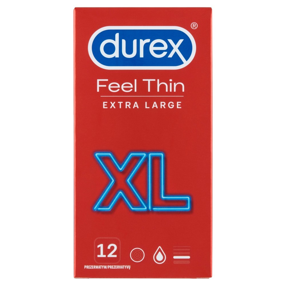 Durex Feel Thin Xl Prezerwatywy Cienkie Powiększone X 12 Szt Cena