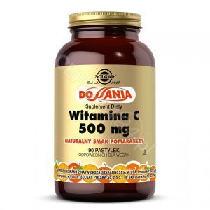 Solgar Witamina C 500 mg x 90 pastylek do ssania o smaku pomarańczowym (KRÓTKA DATA)